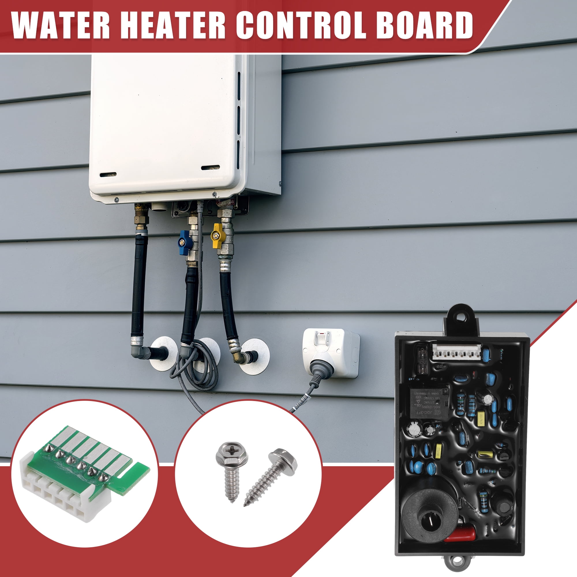 Unique Bargains 1pcs Universal RV Water Heater Control Circuit Board Water Heaters Black