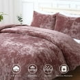 thumbnail image 3 of Velvet Duvet Cover Set, Luxurious Breathable Bedding Set with Corner Ties, Lightweight Comforter Cover for All Season, 3 of 9