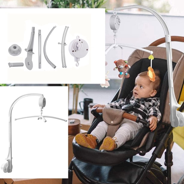 Soporte para campana de cama móvil con garra para cuna de bebé con caja de música, soporte ajustable, brazo para móvil de cuna, juguete para hacer uno mismo, soporte para brazo colgante, decoración
