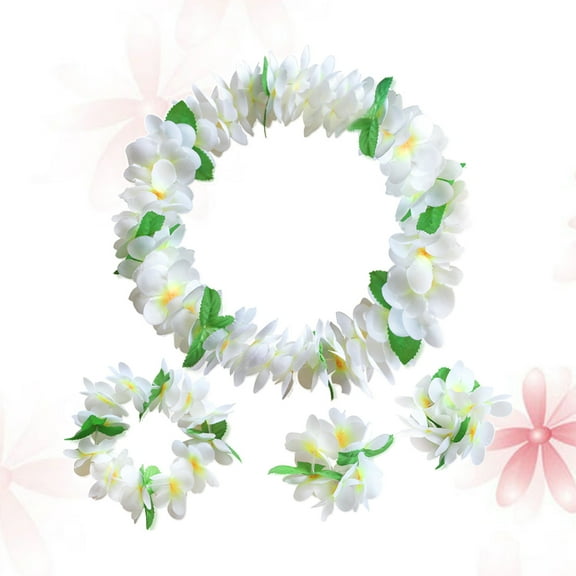 TAILTOSS Tropical Party Decorations Hawaiian Garland for Beach Party Travel White Green Cloth Circular Shape