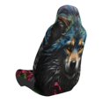 thumbnail image 3 of Picia Vintage Wolf Warrior Print Waterproof Sweating Car Seat Cover for Post Gym Workout, Running, Beach and Hiking, Universal Fit Anti-Slip Bucket Seat Protector, 3 of 5