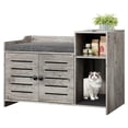 thumbnail image 4 of AKDSteel Meuble Cache-Litière pour Chat, Armoire Cache-Litière Cachée avec Tapis à Griffer et Couche de Rangement, Maisonnette Intérieure Style Ferme pour Chat pour Couloir et Chambre, 4 of 7