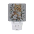thumbnail image 2 of Orange Cat Amid Cotton Holly Christmas LED Night Light Sensor Lamp Plug-in Adjustable Brightness 2 Pack, 2 of 7