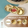 thumbnail image 3 of Uxcell 3 Inch Mini Stainless Steel Sauce Dish, 4 Pcs Round Seasoning Bowls for Salad Side Dishes, Gold 3-Compartment, 3 of 7