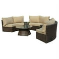 thumbnail image 5 of Manhattan Comfort Pearl Six Piece Semi- Circle Outdoor Sofa Patio Set In Brown And Grey, 5 of 6