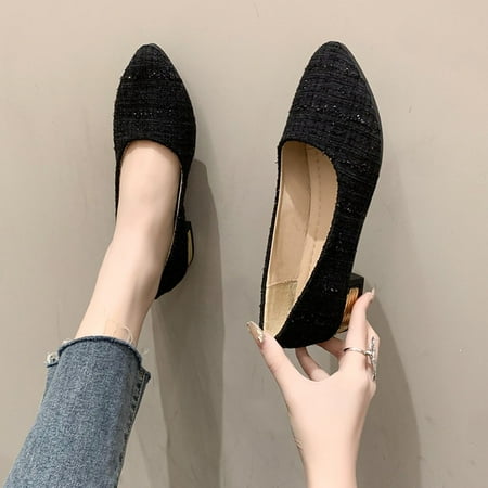 

Josdec Womens Shoes Clearance Solid Color Pointed-Toe Flats Shoes Comfortable And Breathable Lightweight Soft Shoe