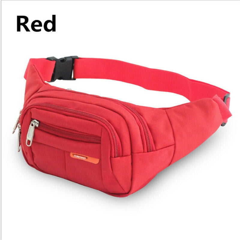 QINHAOJIE Waist Pack,Hip Pack,2019 Spring Summer New Men's and Women's  Sports Travel Waist Bag (Color : Red)