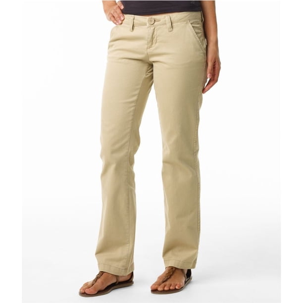 Aeropostale Womens Curvy Khaki Casual Chino Pants, Beige, 0 Short