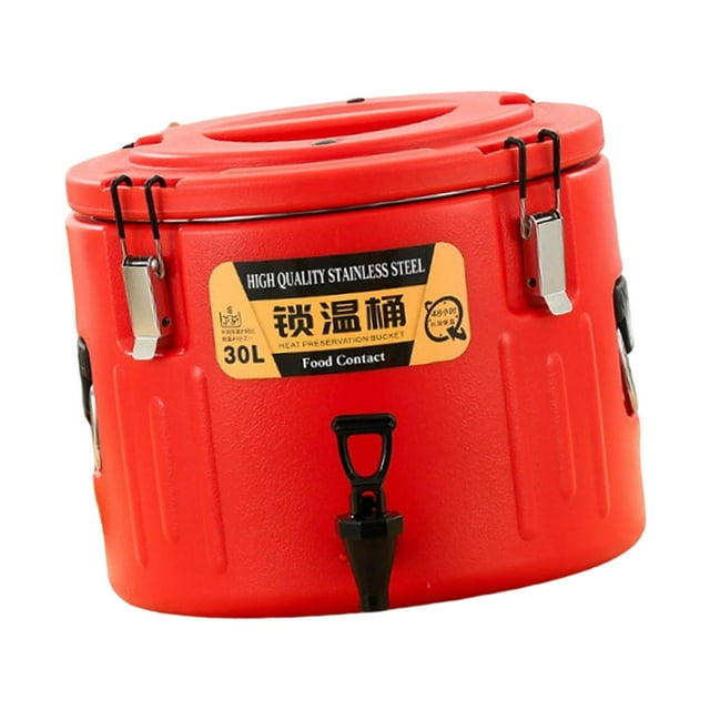 veasfak Stainless Steel Cooling Bucket Ice Bucket with Handle Portable Beach Bar Bucket 30L with Faucet