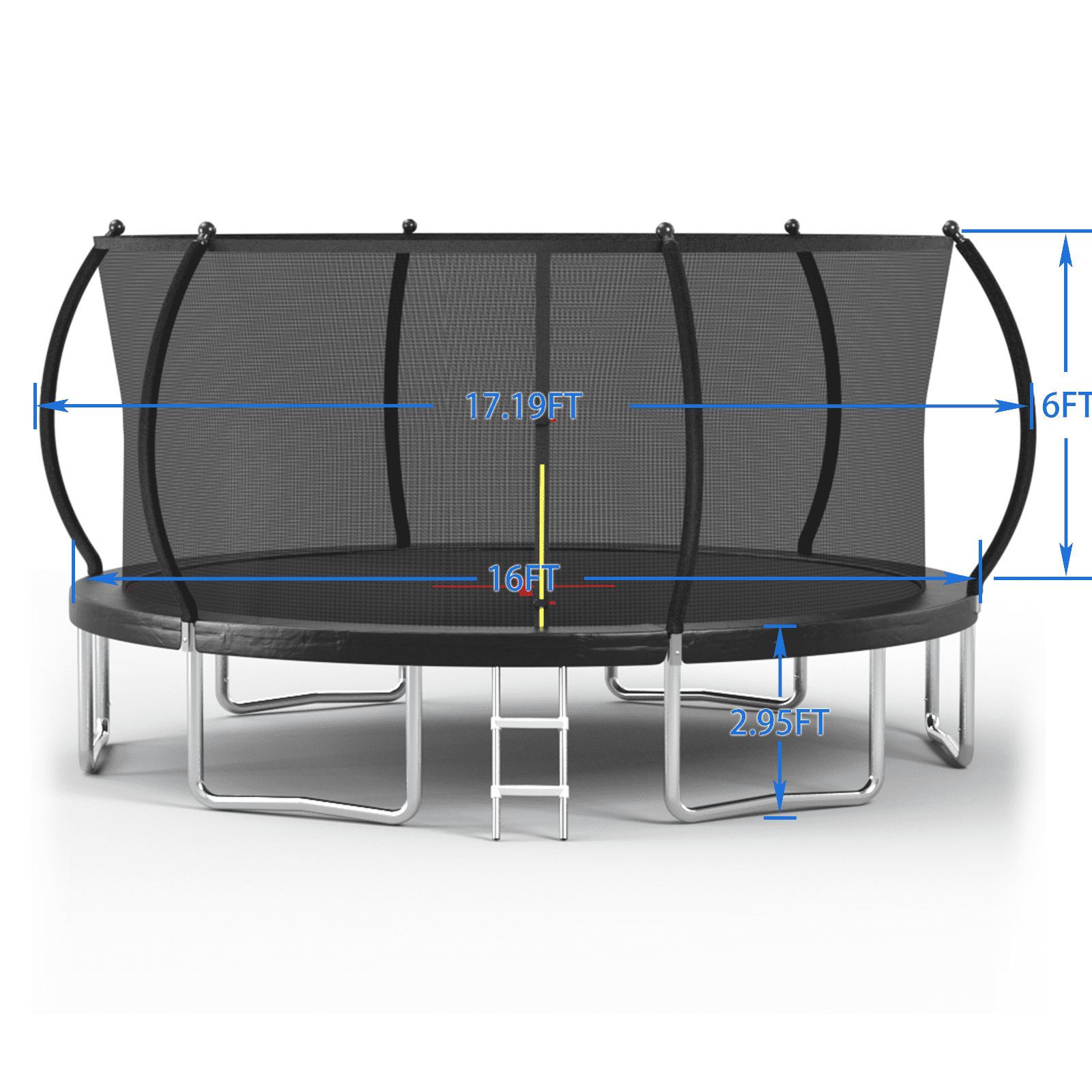 Mini Trampoline, YC 16FT trampoline Pumpkin-Srandard- Black, Black Trampoline For Kids,Steel Fitness Trampoline, Fitness & Sports Fitness Trampolines