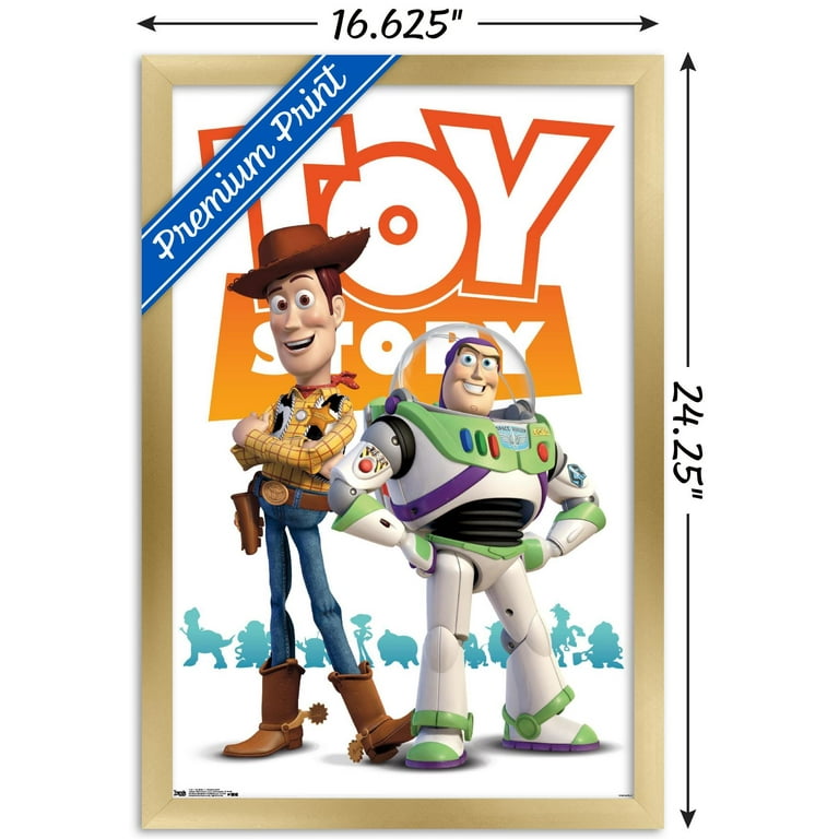 Disney Pixar Toy Story 4 - Woody And Buzz Wall Poster, 14.725 x 22.375,  Framed 