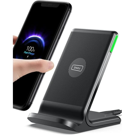 Wireless Charger, 15W Qi Certified Fast Wireless Charging Stand with Sleep  Friendly Adaptive Light Compatible with