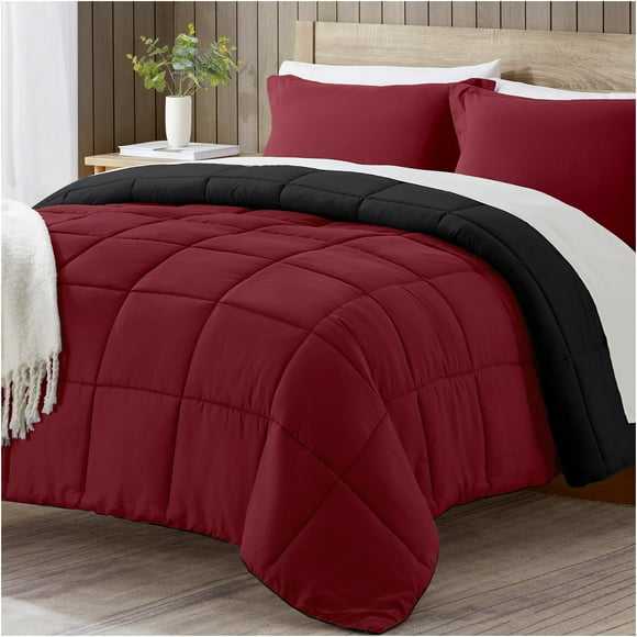Juego de edredón satisomnia Queen Red Bedding de 3 piezas