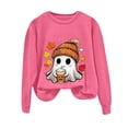 thumbnail image 7 of Enyan Womens Halloween Shirts Spooky Season Long Sleeve Ghost Graphic Shirt Fall Pumpkin Tops Halloween Shirt Women Hot Pink,XL, 7 of 7