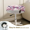 thumbnail image 4 of ZIATUBLE Cherry Blossom Butterfly Chairs Decorative Cover 13"-15" Round Stool Covers with Padding Set of 2 Wear Resistant Stool Cushion Slipcovers for Chairs for Bar Home Hotel, 4 of 6