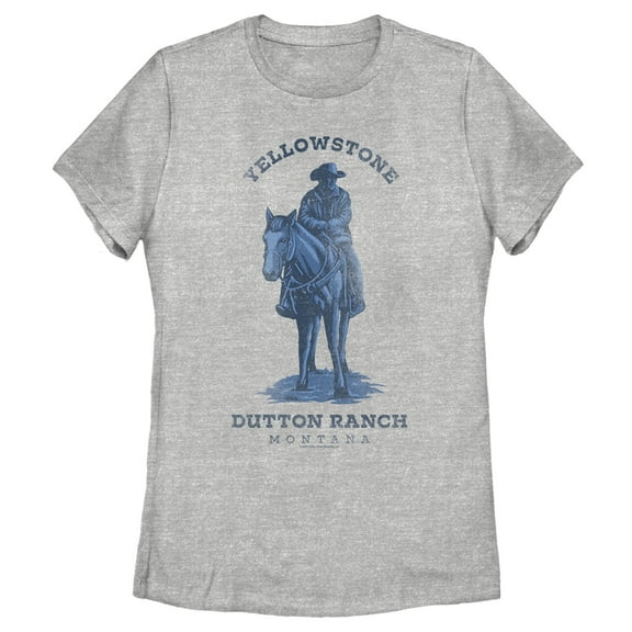 Women's Yellowstone Blue Realistic John Dutton Riding Horse  Graphic T-Shirt