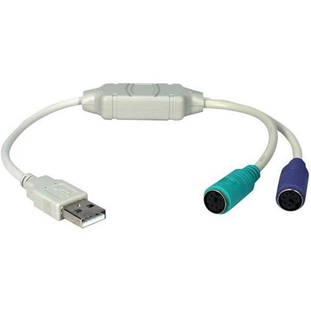 QVS USB-PS2YB Câble Adaptateur Clavier et Souris Usb vers Ps2 de 1 Pi