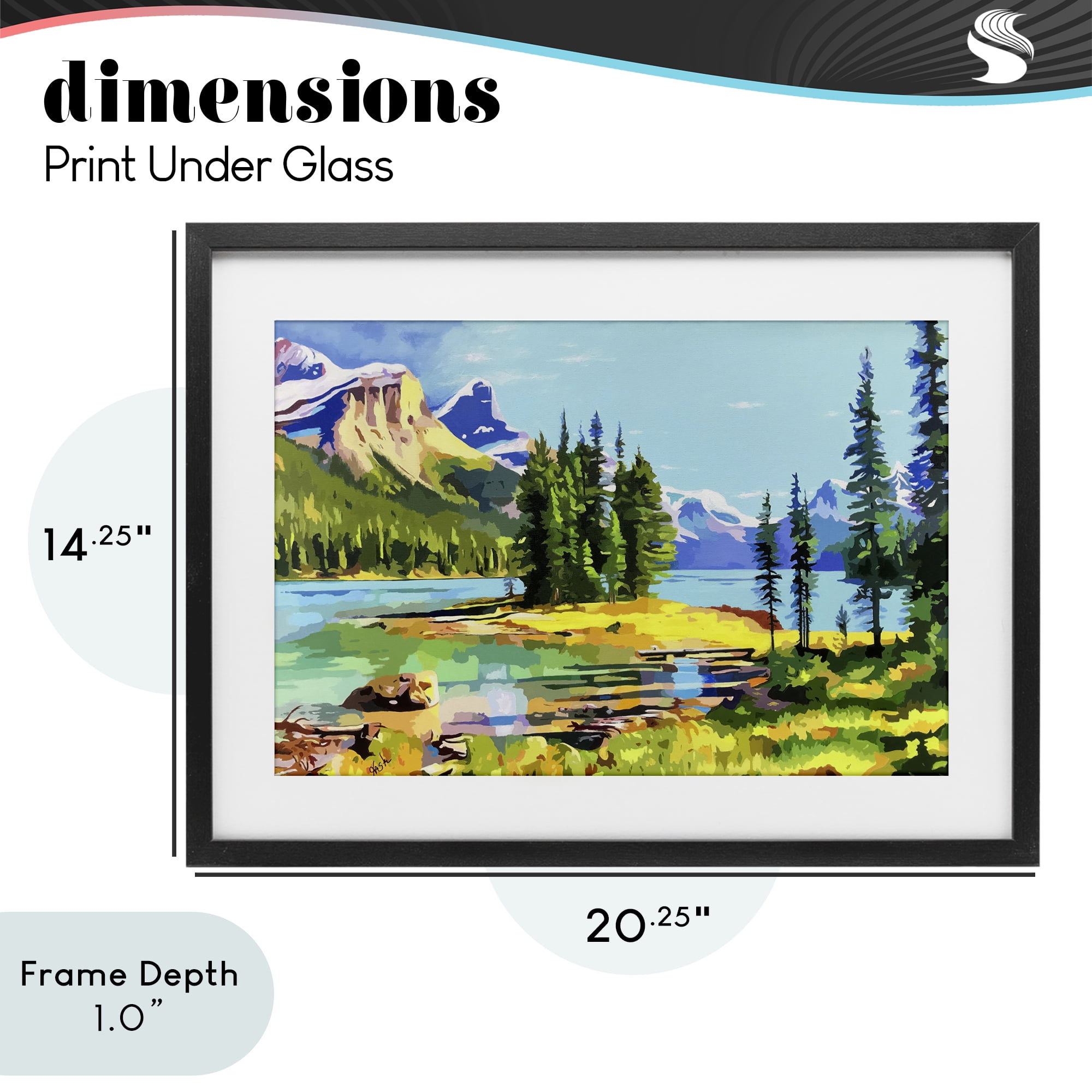 Stupell Industries Alpine Mountain Solitude Black Framed Print Under Glass, design by John Jaster