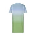 thumbnail image 5 of Brnmxoke Plus Size Dresses for Curvy Women Gradient Color Oversize T Shirt Midi Dress Loose Short Sleeve V Neck Tie Dye Print Dress 2025 Multicolor,XXXXL, 5 of 5