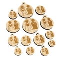 thumbnail image 1 of Bride and Groom Wedding Wood Mini Charms Shapes DIY Craft Jewelry - With Hole - Various Sizes (16pcs), 1 of 7