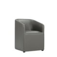 thumbnail image 5 of Manhattan Comfort Anna 19.69" Round Faux Leather Dining Chair in Pewter (2 Pc), 5 of 10