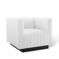 thumbnail image 3 of Modway Conjure Modern Tufted Fabric Upholstered Armchair in Black/White, 3 of 11