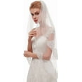 thumbnail image 3 of YooGuoGuo House Fingertip Length 2 Tier Mantilla Lace Bridal Wedding Veil L65, 3 of 7