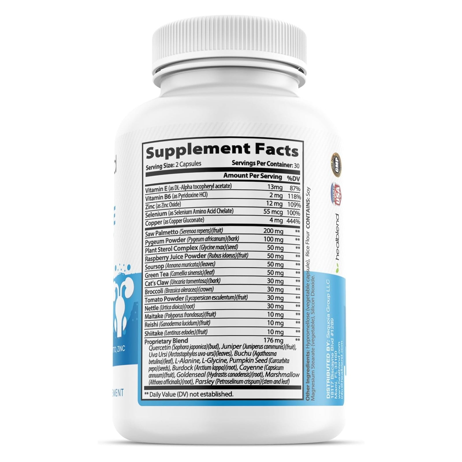 Healblend Prostate Support Supplement for Men - Improves Urinary Health, Bladder Discomfort, Promotes Sleep with Pygeum and Saw Palmetto - 60 Capsules (3 Pack)