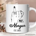 thumbnail image 5 of Wedding Ring Finger Mrs Personalized Mug, Married Engaged Gift For Women With Custom Name, 5 of 5