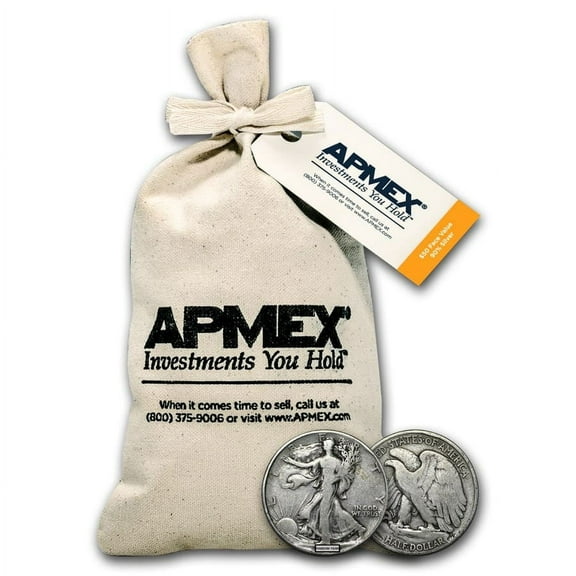 U.S. Mint Walking Liberty Half Dollars, $50 Face Value, 35.75 oz 90% Silver, .900 Karats, 100 Coins