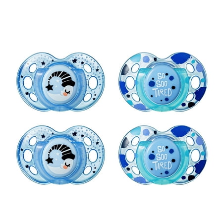Tommee Tippee Closer to Nature Night Time Infant Pacifier, 18-36m, 4pk,