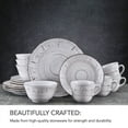 thumbnail image 3 of Pfaltzgraff Trellis Lodge 16 Piece Stoneware Dinnerware Set White, 3 of 4