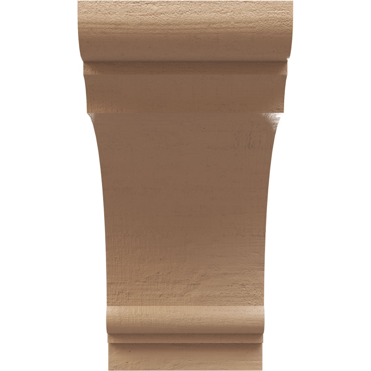 3"W x 6"D x 6"H Classic Hughes Rough Cedar Woodgrain TimberThane Corbel, Primed Tan