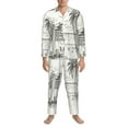 thumbnail image 4 of Bingfone Men'S Pajama Set 2 Piece Loungewear Pjs, Long Sleeve With Pajama Pants-Summer Vacation Scene With Camping Van, 4 of 9