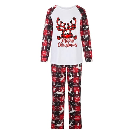 

Ozmmyan Family Matching Christmas Pajamas Sets Xmas Elk Reindeer Print Family Christmas Pjs Matching Sets Loungewear Outfits