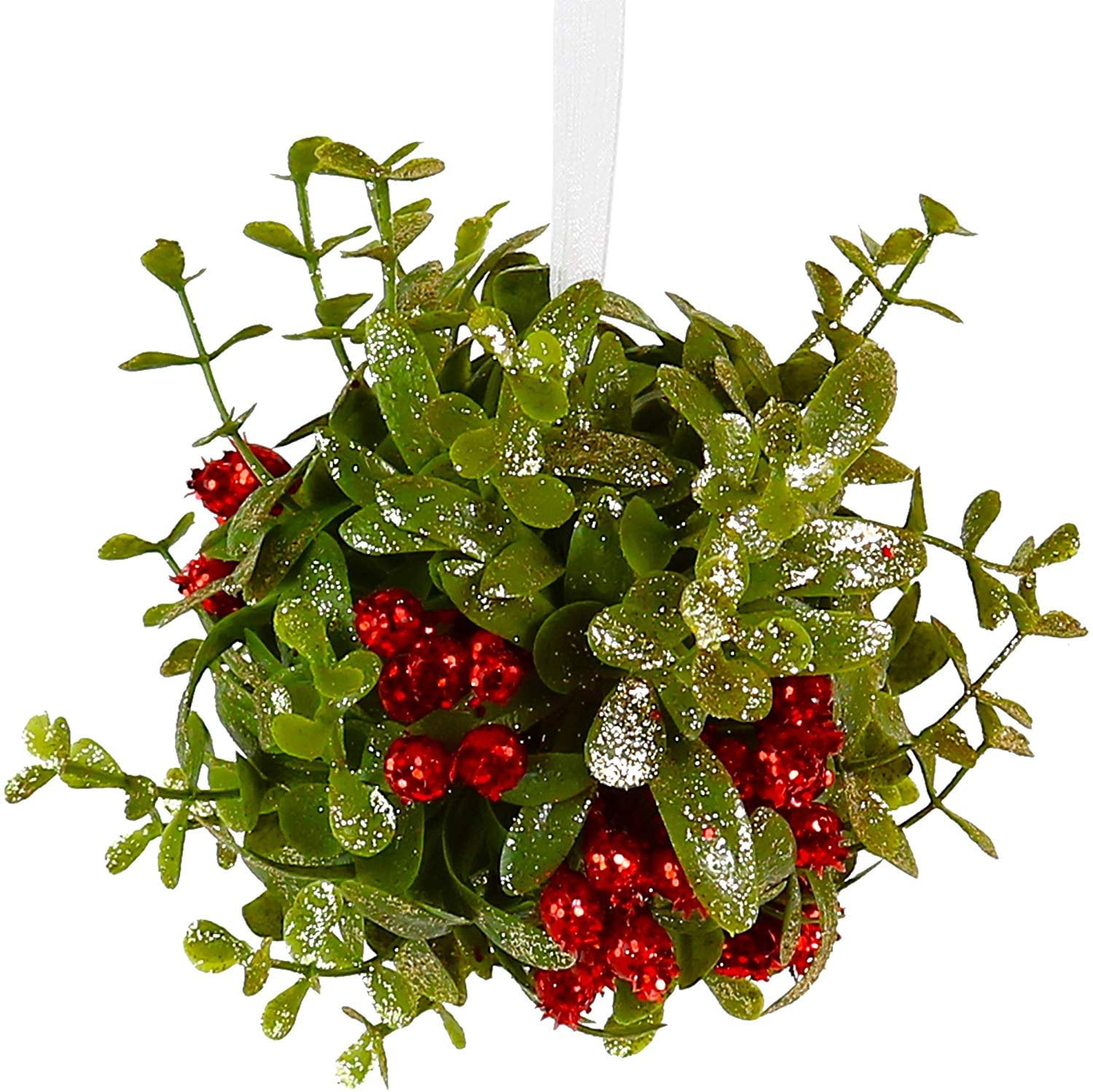 Ornativity Mistletoe Glitter Hanging Ornament - Christmas Mistletoe
