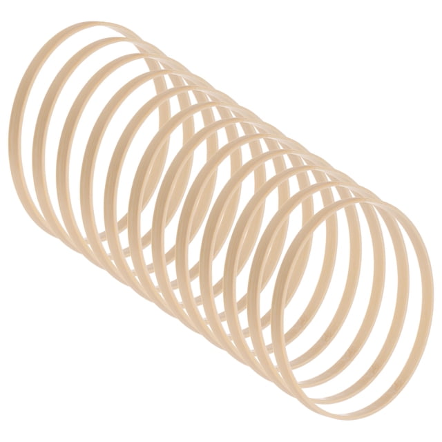 Unique Bargains 12 Pack Wooden Bamboo Floral Hoop 7 Inch Craft Wooden Wreath Rings, Apply to DIY Wedding Wreath Decor