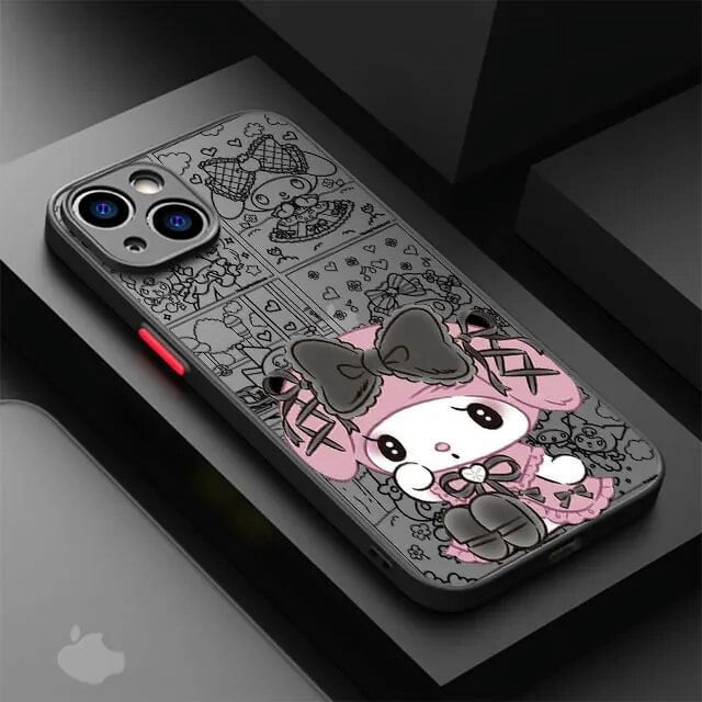Hello Kitty Kuromi Melody Matte Case For Apple iPhone 15 11 14 13 12 Pro 7 XR X XS Max 8 Plus 6 6S SE 2022 15Pro Phone Cover RJ