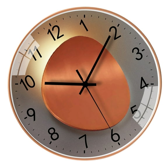 8Inch Elegant Quiet Wall Clock for Living Room Decoration Not Ticking Glass Battery Operated Precise Glass Wall Clocks