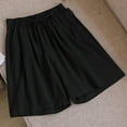 thumbnail image 2 of MIUOWANP with Pockets Solid Color Cotton-Linen Blend Drawstring Elastic Waist Casual Shorts Lightweight Breathable Half Pants Size M(6)Black Under $10, 2 of 4