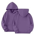 thumbnail image 3 of TQWQT Boys Sweatsuit Size 3-4 2 Piece Tracksuits Plain Toddler Sweat Suits Long Sleeve Hooded Sweatshirt and Jogging Pant Solid Color Kids Sweat Set Purple, 3 of 3