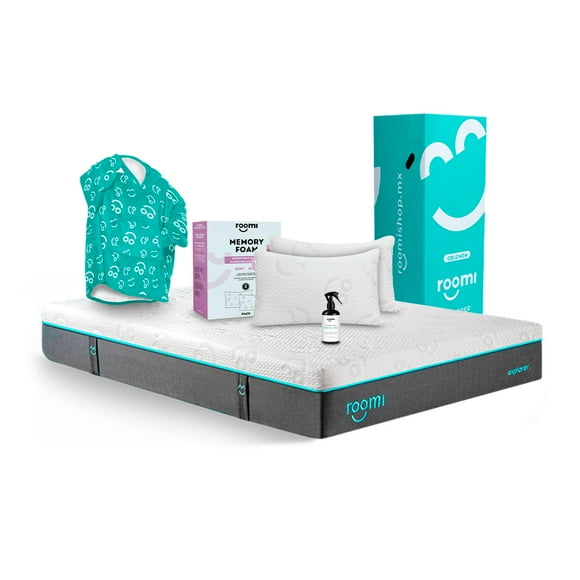 Colchón Queen Size Roomi Explorer Más 2 Almohadas, Coomfi Adulto y Aromatizante Té Blanco