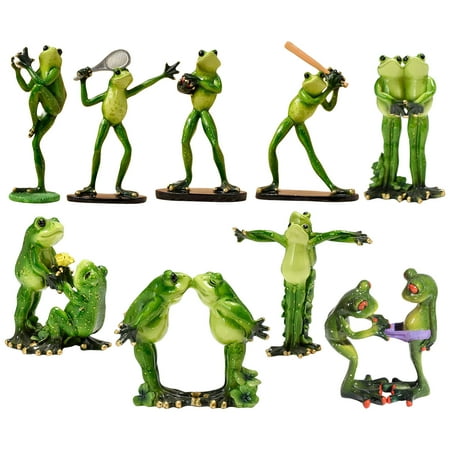 Frog Figurines Collectibles Playful Couple Frogs Adventure Resin Statue for Home & Garden Unique Collectible Frog Art (Couple Frogs Adventure Pose)