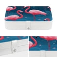 thumbnail image 4 of Flamingo PU Leather Necklace Organizer Jewelry Box Earring Organizer with Removable Compartment, Portable, 4 of 6