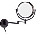 thumbnail image 4 of Wall-Mounted Makeup Mirror,8 inch Magnifying Double Sided Led Lighted Mirror,Bathroom Extendable 360° Swivel Shaving Cosmetic Vanity Mirror with Plug Switch,Brass,7X /Gold/1, 4 of 26