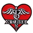 thumbnail image 1 of NURSE HEART, High Thread Embroidered Iron-On / Saw-On, Heat Sealed Backing Rayon PATCH - 3" x 3", 1 of 1