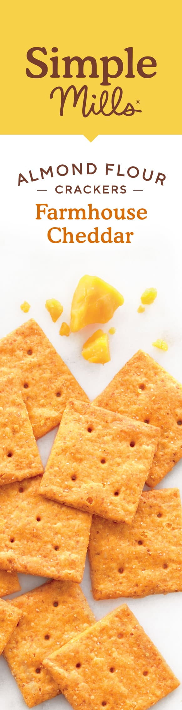 Simple Mills Almond Flour Crackers, Farmhouse Cheddar Gluten-Free Crackers, 4.25 oz