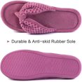 thumbnail image 4 of Women's Memory Foam Open Toe Slide Slippers with Adjustable Strap and Cozy Terry Lining, 4 of 6