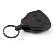 KEY-BAK SUPER48 HD 8 oz. Locking Retractable Keychain, 48" Retractable Cord, Black Polycarbonate Case, Steel Belt Clip, Oversized Split Ring