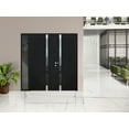 thumbnail image 4 of Front Exterior Prehung Steel Double Doors / Cynex 6777 Black / Side Exterior Window / Stainless Inserts Single Modern Painted-W72+12" x H80"-Left-hand Outswing, 4 of 7